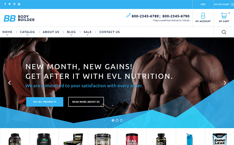 Body Builder - Sport Nutrition Shopify Theme